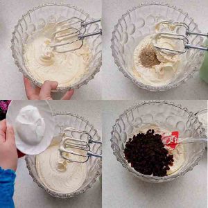 add and mixing raisins