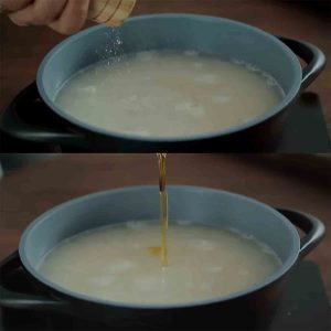 add salt and oil