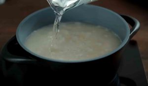pour water in pot