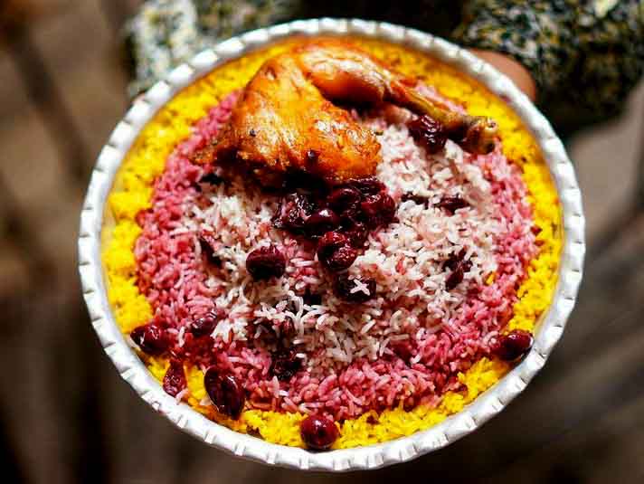 Albaloo polo with chicken