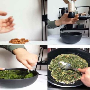 mixing ingridients kuku sabzi