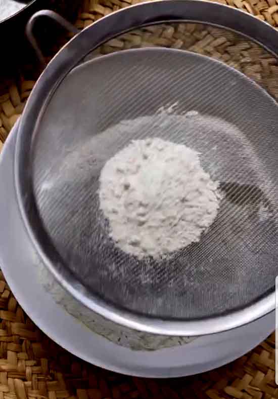 sift the flour about 3 times