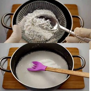 Dissolving starch in water