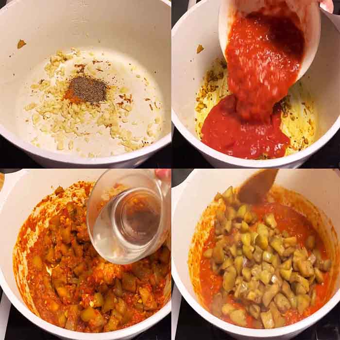 cooking eggplant with tomato