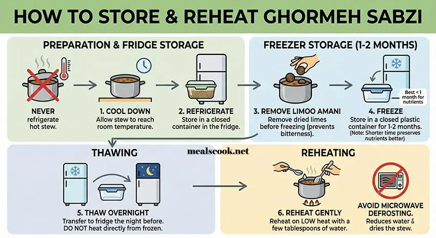 How to store Ghormeh Sabzi in the fridge