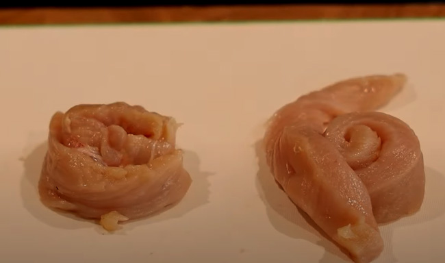 breasts in a snail shape