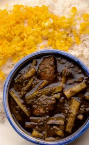 khoresht kangar and rice