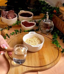 soak the almond slices in a mixture of some water