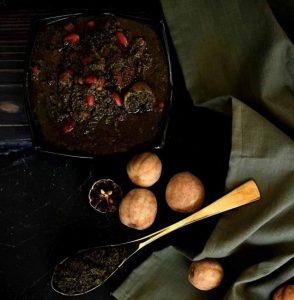 vegetables in a ghormeh sabzi harms