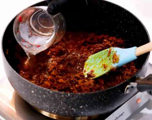 Add a glass of boiling water to the mix
