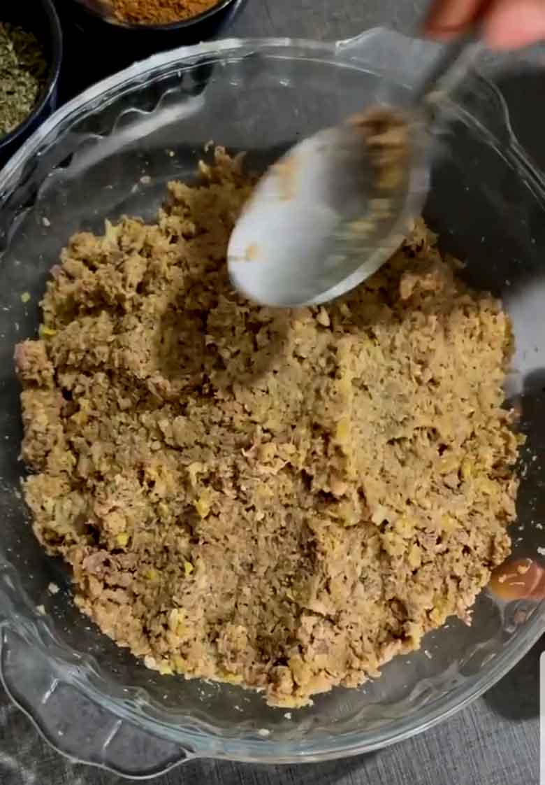 Grinding cooked meat