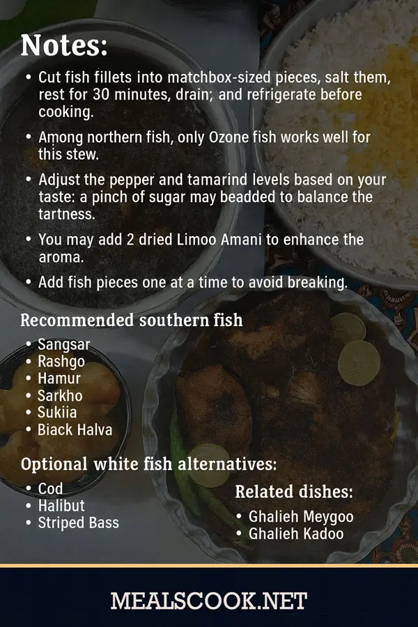 info notes for ghalieh mahi