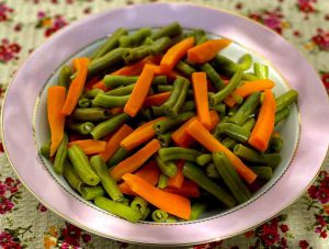 Preparation of ingredients khorak loobia sabz