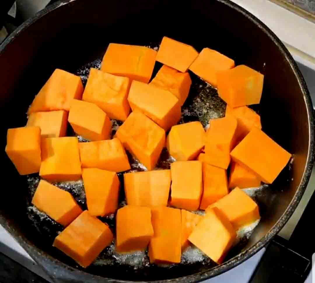 and add the pumpkins to the butter