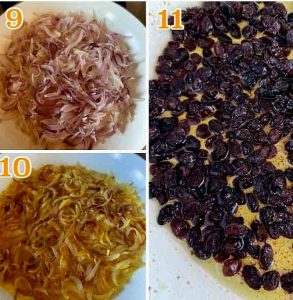 fry onions and raisins