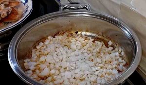 fry onions for plum stew