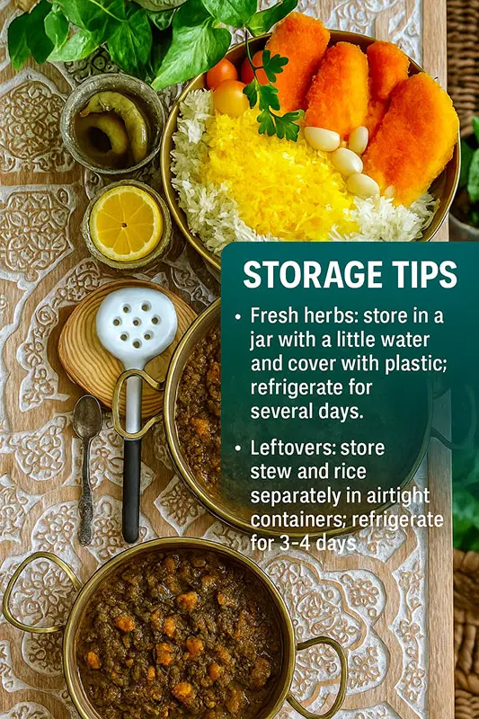storage tips for ghalieh mahi