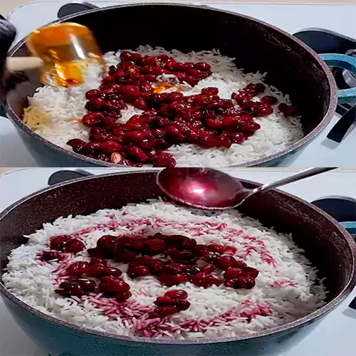 Mix rice and cherries