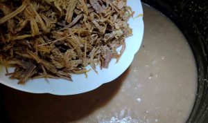 add the meat to the beans
