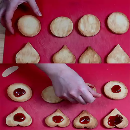 adding marmalad to the sweets