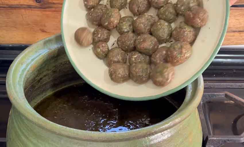 Add meatballs to the stew