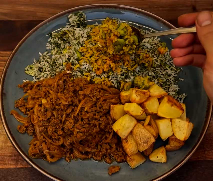 baghali polo with ground beef