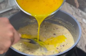 add milk and saffron to pan