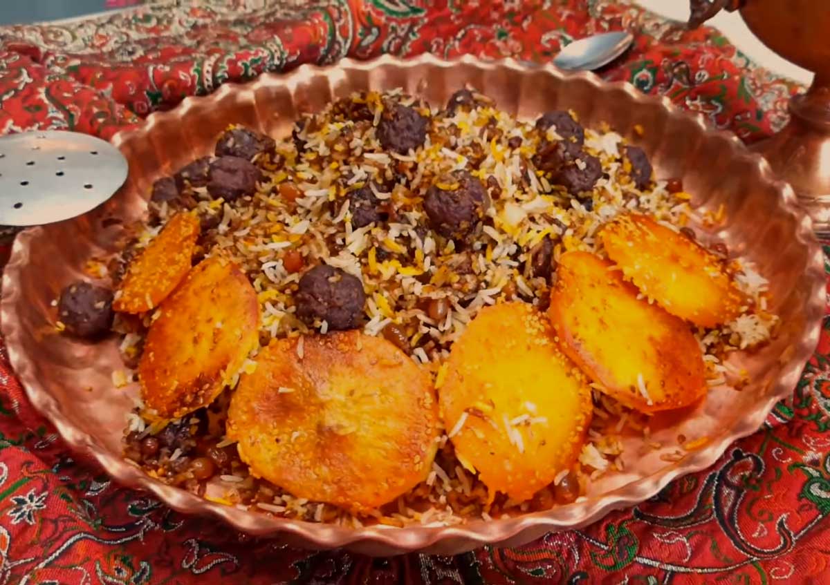 ghanbar polo ground beef