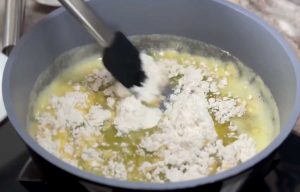 mix flour and oil