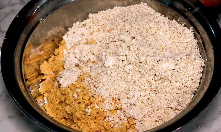 pour the ingredients into a large steel
