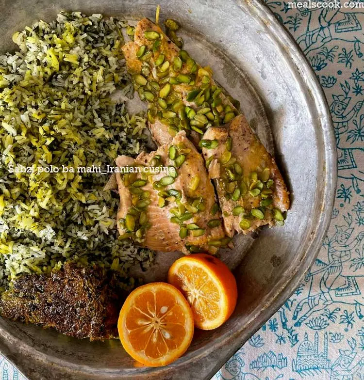 sabzi polo ba mahi iranian cuisine