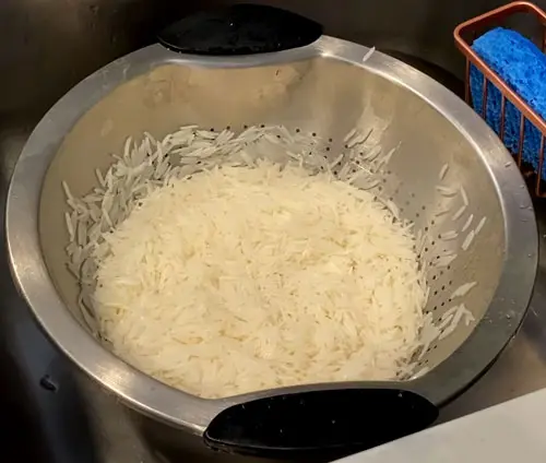 Draining rice
