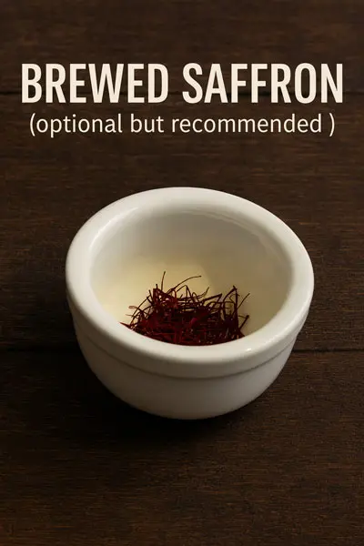 Ingredients instant pot tahdig (saffron)