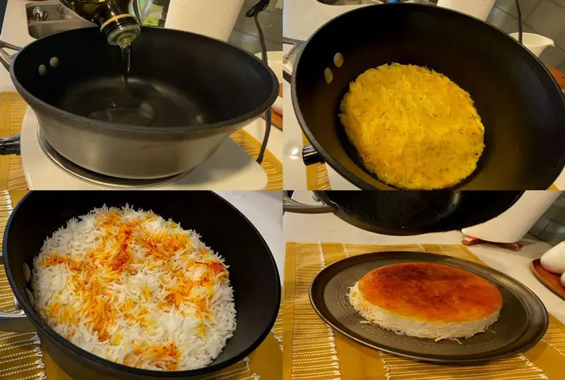 Preparing the instant pot tahdig