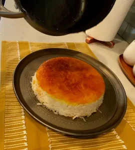 tahdig in instant pot is ready