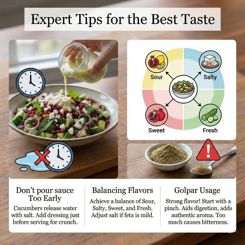 Expert Tips for the Best Taste salad anar o khiar