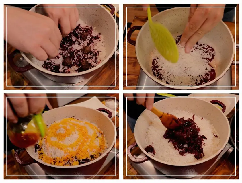 add beetroot to pilaf